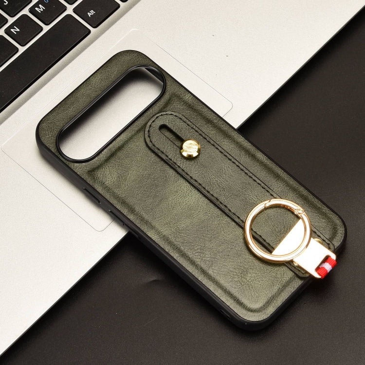 For Google Pixel 9 Pro Wristband Leather Back Phone Case(Green) - Google Cases by PMC TechLife | Online Shopping South Africa | PMC TechLife | Buy Now Pay Later Mobicred