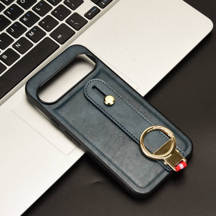 For Google Pixel 9 Wristband Leather Back Phone Case(Blue) - Google Cases by PMC TechLife | Online Shopping South Africa | PMC TechLife | Buy Now Pay Later Mobicred