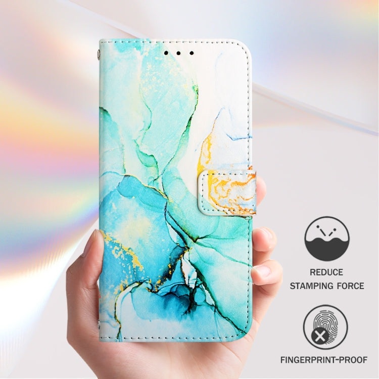For iPhone 16e PT003 Marble Pattern Flip Leather Phone Case(Green) - iPhone 16e Cases by PMC TechLife | Online Shopping South Africa | PMC TechLife | Buy Now Pay Later Mobicred