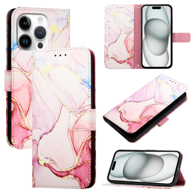 For iPhone 16 Pro PT003 Marble Pattern Flip Leather Phone Case(Rose Gold LS005) - iPhone 16 Pro Cases by PMC Jewellery | Online Shopping South Africa | PMC Jewellery | Buy Now Pay Later Mobicred