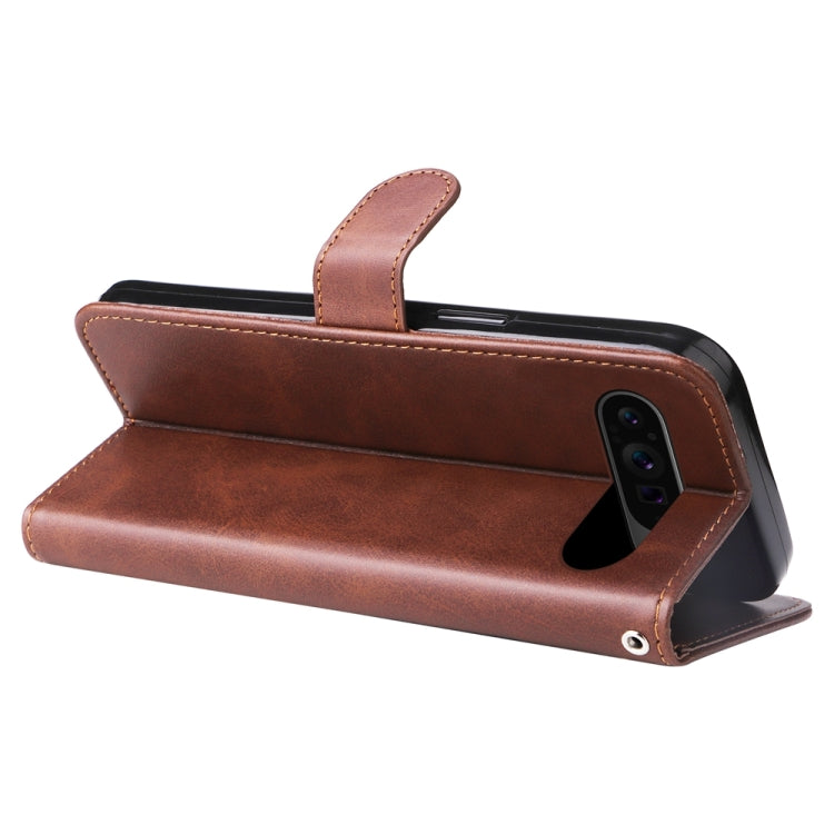 For Google Pixel 9 Pro Fashion Calf Texture Zipper Leather Phone Case(Brown) - Google Cases by PMC TechLife | Online Shopping South Africa | PMC TechLife | Buy Now Pay Later Mobicred