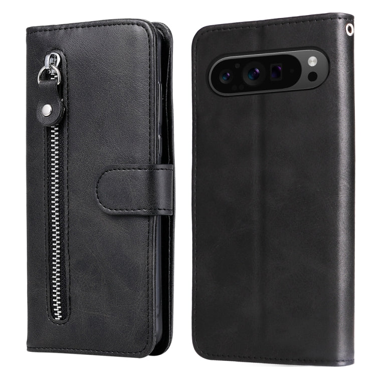 For Google Pixel 9 Pro Fashion Calf Texture Zipper Leather Phone Case(Black) - Google Cases by PMC TechLife | Online Shopping South Africa | PMC TechLife | Buy Now Pay Later Mobicred
