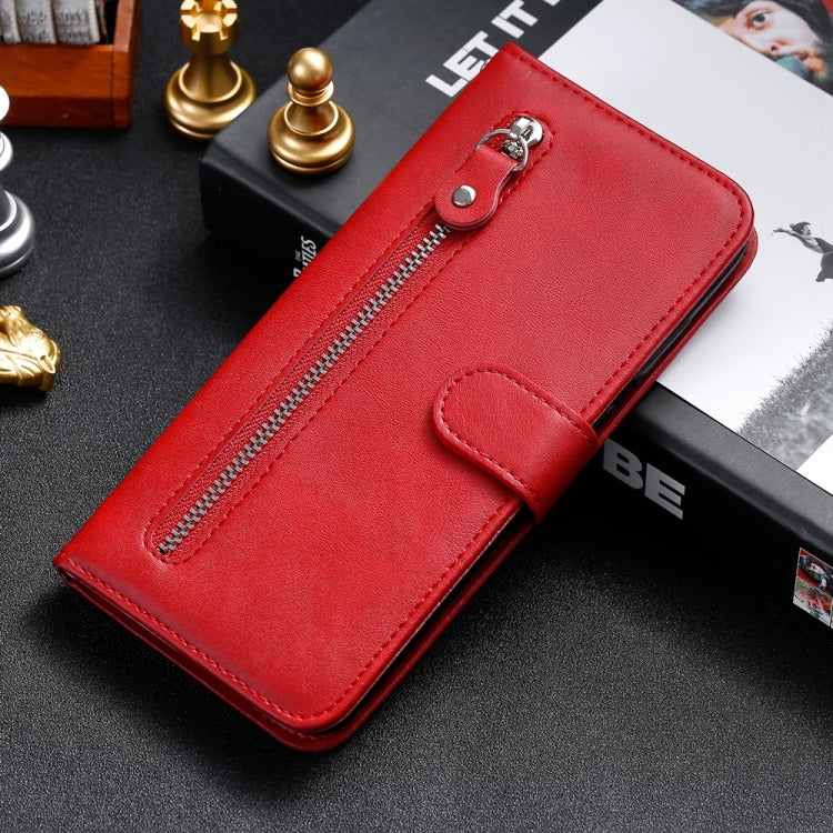 For Google Pixel 9 Fashion Calf Texture Zipper Leather Phone Case(Red) - Google Cases by PMC TechLife | Online Shopping South Africa | PMC TechLife | Buy Now Pay Later Mobicred