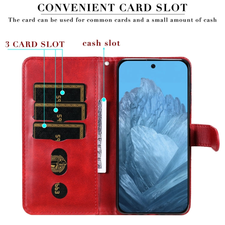 For Google Pixel 9 Fashion Calf Texture Zipper Leather Phone Case(Red) - Google Cases by PMC TechLife | Online Shopping South Africa | PMC TechLife | Buy Now Pay Later Mobicred