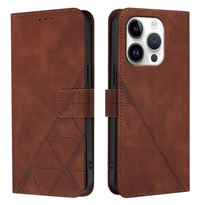 For iPhone 16 Pro Crossbody 3D Embossed Flip Leather Phone Case(Brown) - iPhone 16 Pro Cases by PMC Jewellery | Online Shopping South Africa | PMC Jewellery | Buy Now Pay Later Mobicred