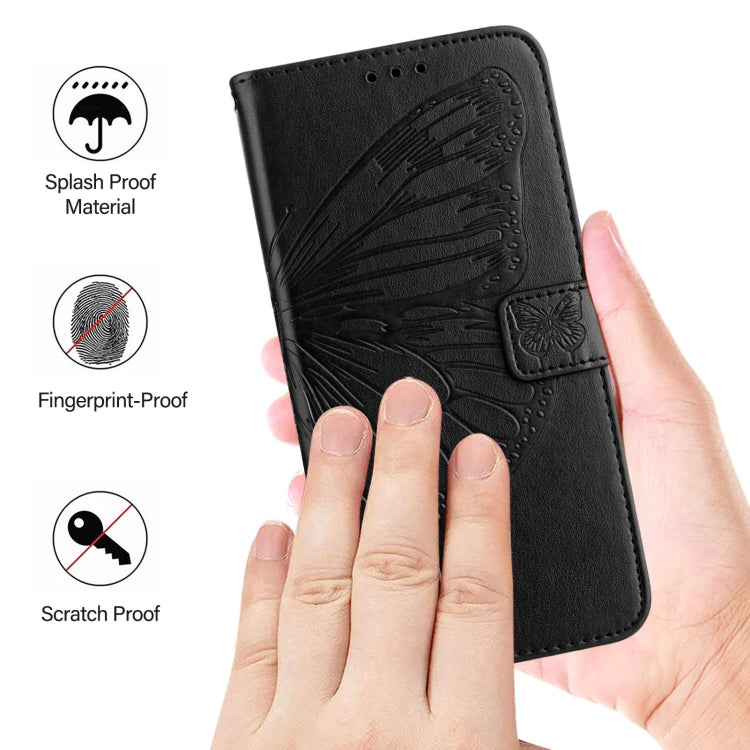 For iPhone 16 Pro Max Embossed Butterfly Leather Phone Case(Black) - iPhone 16 Pro Max Cases by PMC TechLife | Online Shopping South Africa | PMC TechLife | Buy Now Pay Later Mobicred