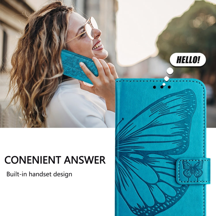 For iPhone 16 Pro Max Embossed Butterfly Leather Phone Case(Blue) - iPhone 16 Pro Max Cases by PMC TechLife | Online Shopping South Africa | PMC TechLife | Buy Now Pay Later Mobicred