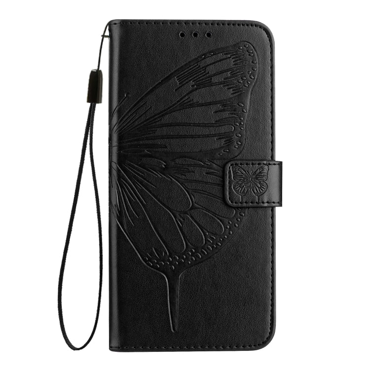 For iPhone 16 Pro Embossed Butterfly Leather Phone Case(Black) - iPhone 16 Pro Cases by PMC Jewellery | Online Shopping South Africa | PMC Jewellery | Buy Now Pay Later Mobicred