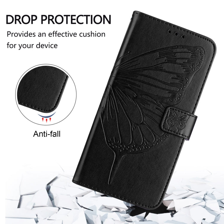 For iPhone 16 Pro Embossed Butterfly Leather Phone Case(Black) - iPhone 16 Pro Cases by PMC TechLife | Online Shopping South Africa | PMC TechLife | Buy Now Pay Later Mobicred