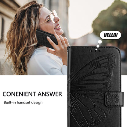 For iPhone 16 Pro Embossed Butterfly Leather Phone Case(Black) - iPhone 16 Pro Cases by PMC Jewellery | Online Shopping South Africa | PMC Jewellery | Buy Now Pay Later Mobicred