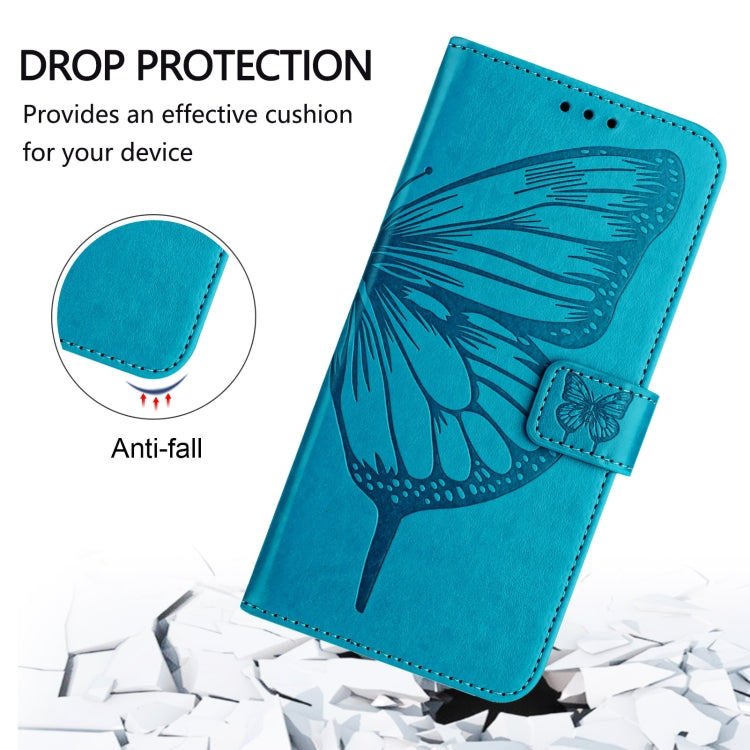 For iPhone 16 Pro Embossed Butterfly Leather Phone Case(Blue) - iPhone 16 Pro Cases by PMC TechLife | Online Shopping South Africa | PMC TechLife | Buy Now Pay Later Mobicred