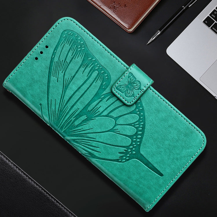 For iPhone 16 Plus Embossed Butterfly Leather Phone Case(Green) - iPhone 16 Plus Cases by PMC Jewellery | Online Shopping South Africa | PMC Jewellery | Buy Now Pay Later Mobicred