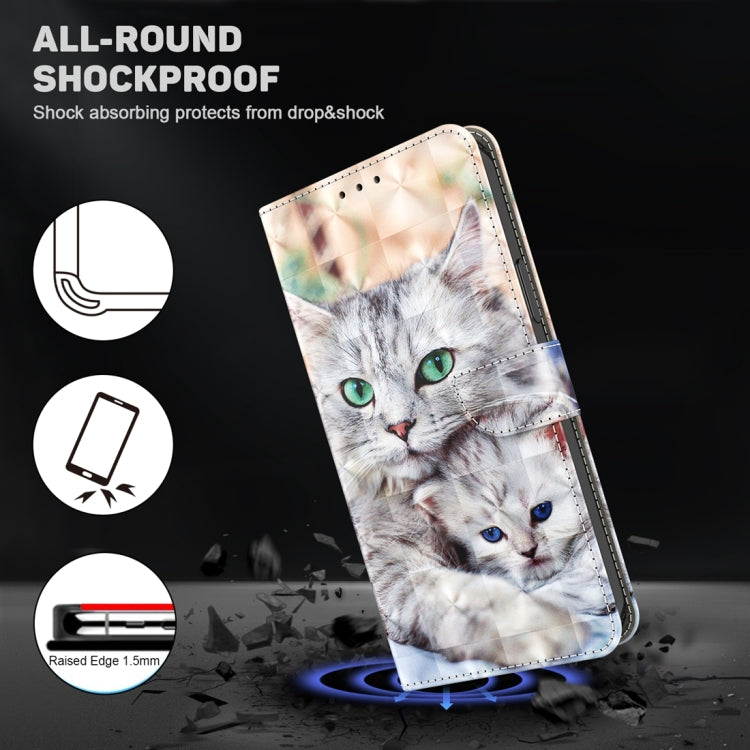 For Google Pixel 9 3D Painted Pattern Leather Phone Case(Two Loving Cats) - Google Cases by PMC TechLife | Online Shopping South Africa | PMC TechLife | Buy Now Pay Later Mobicred