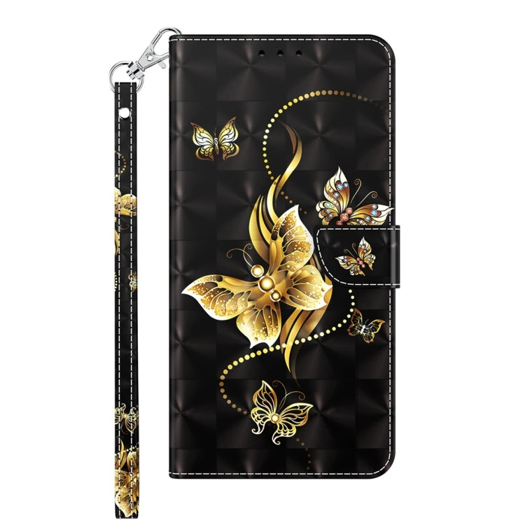 For Google Pixel 9 3D Painted Pattern Leather Phone Case(Golden Butterfly) - Google Cases by PMC Jewellery | Online Shopping South Africa | PMC Jewellery | Buy Now Pay Later Mobicred