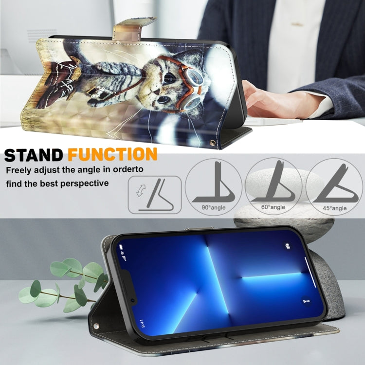 For Google Pixel 9 Pro 3D Painted Pattern Leather Phone Case(Naughty Cat) - Google Cases by PMC TechLife | Online Shopping South Africa | PMC TechLife | Buy Now Pay Later Mobicred