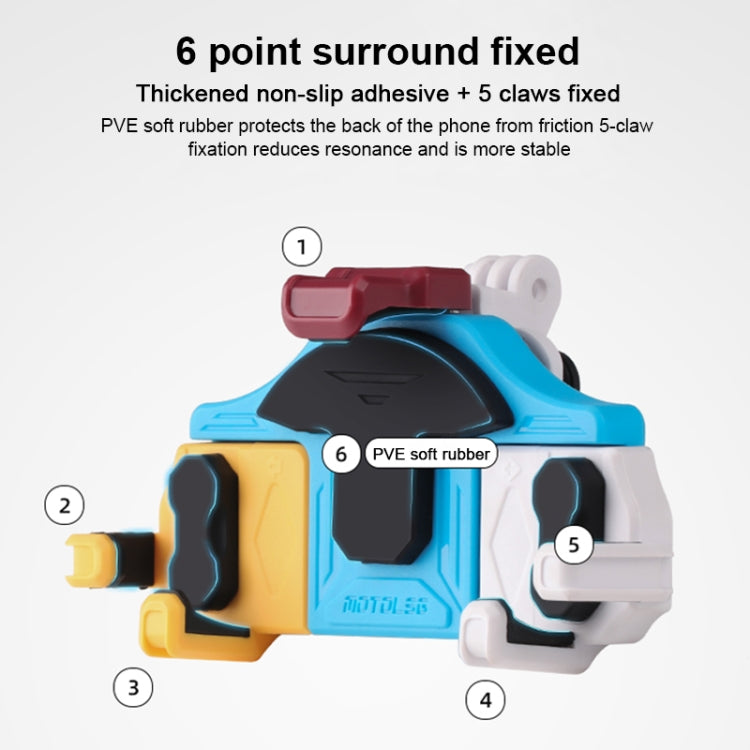 MOTOSLG Crab Motorcycle Phone Clamp Bracket U-Type Headbar Mount(Yellow Blue White) - Holder by MOTOLSG | Online Shopping South Africa | PMC TechLife | Buy Now Pay Later Mobicred