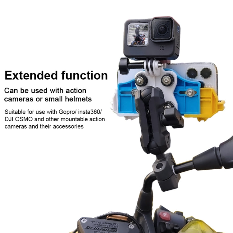 MOTOSLG Crab Motorcycle Phone Clamp Bracket O-Type Rear Mirror Mount(Black) - Holder by MOTOLSG | Online Shopping South Africa | PMC TechLife | Buy Now Pay Later Mobicred