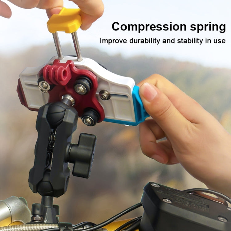 MOTOSLG Crab Motorcycle Phone Clamp Bracket U-Type Headbar Mount(Yellow Blue White) - Holder by MOTOLSG | Online Shopping South Africa | PMC TechLife | Buy Now Pay Later Mobicred