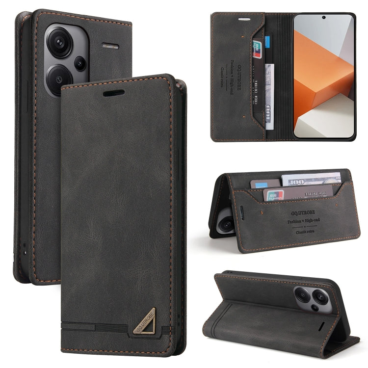 For Xiaomi Redmi Note 13 Pro+ Skin Feel Anti-theft Brush Horizontal Flip Leather Case with Holder(Black) - Note 13 Pro+ Cases by PMC TechLife | Online Shopping South Africa | PMC TechLife | Buy Now Pay Later Mobicred
