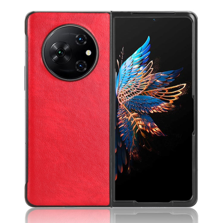 For Tecno Phantom V Fold Litchi Texture Back Cover Phone Case(Red) - Tecno Cases by PMC TechLife | Online Shopping South Africa | PMC TechLife