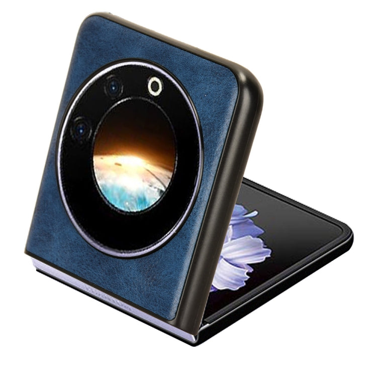 For Tecno Phantom V Flip Cow Pattern Sewing Back Cover Phone Case(Blue) - Tecno Cases by PMC TechLife | Online Shopping South Africa | PMC TechLife | Buy Now Pay Later Mobicred