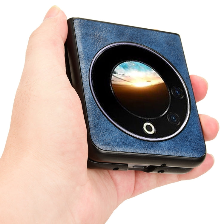 For Tecno Phantom V Flip Cow Pattern Sewing Back Cover Phone Case(Blue) - Tecno Cases by PMC TechLife | Online Shopping South Africa | PMC TechLife | Buy Now Pay Later Mobicred