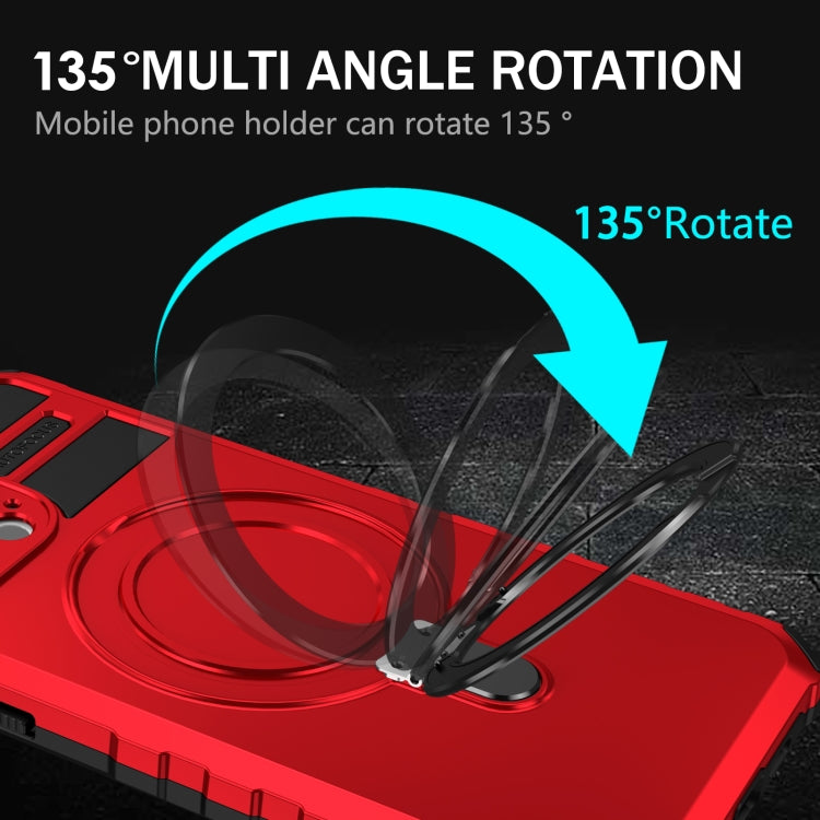 For iPhone 14 Pro MagSafe Magnetic Holder Phone Case(Red) - iPhone 14 Pro Cases by PMC TechLife | Online Shopping South Africa | PMC TechLife