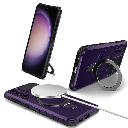 For Samsung Galaxy S23+ 5G MagSafe Magnetic Holder Phone Case(Purple) - Galaxy S23+ 5G Cases by PMC Jewellery | Online Shopping South Africa | PMC Jewellery