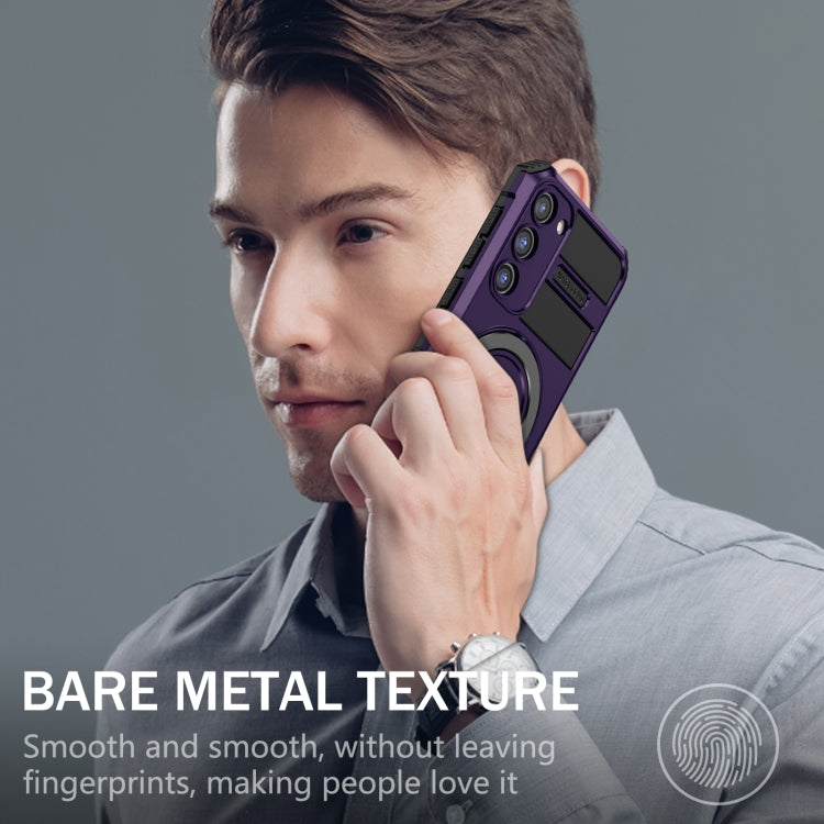 For Samsung Galaxy S23+ 5G MagSafe Magnetic Holder Phone Case(Purple) - Galaxy S23+ 5G Cases by PMC TechLife | Online Shopping South Africa | PMC TechLife