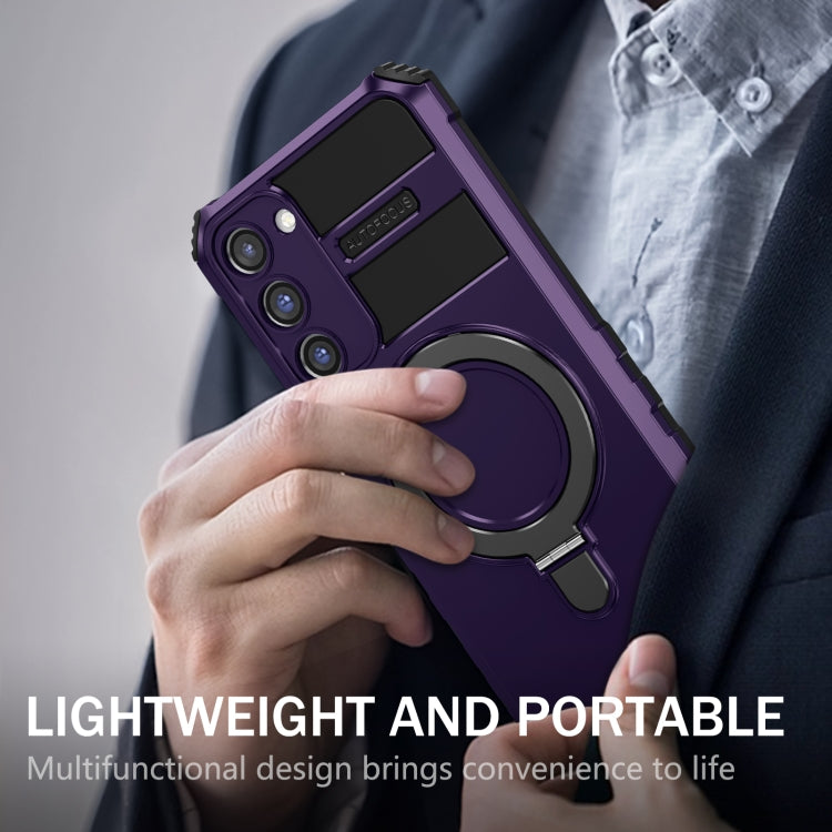 For Samsung Galaxy S23+ 5G MagSafe Magnetic Holder Phone Case(Purple) - Galaxy S23+ 5G Cases by PMC TechLife | Online Shopping South Africa | PMC TechLife