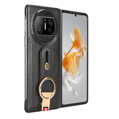 For Huawei Mate X3 Wristband Leather Back Phone Case(Black) - Huawei Cases by PMC Jewellery | Online Shopping South Africa | PMC Jewellery | Buy Now Pay Later Mobicred