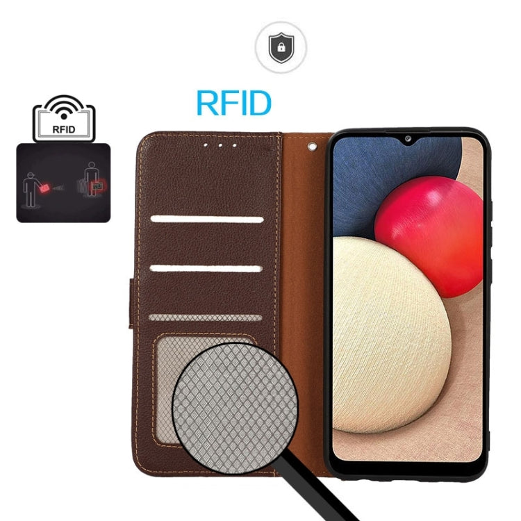 For OnePlus Nord CE4 5G Global KHAZNEH Litchi Texture Leather RFID Phone Case(Brown) - OnePlus Cases by PMC TechLife | Online Shopping South Africa | PMC TechLife | Buy Now Pay Later Mobicred