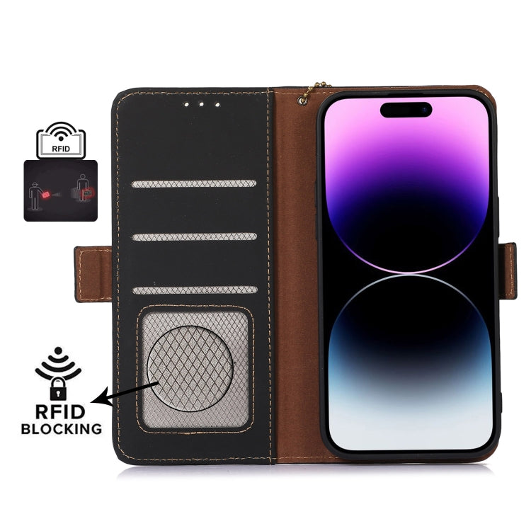 For OnePlus Ace 2 Pro Genuine Leather Magnetic RFID Leather Phone Case(Black) - OnePlus Cases by PMC TechLife | Online Shopping South Africa | PMC TechLife | Buy Now Pay Later Mobicred