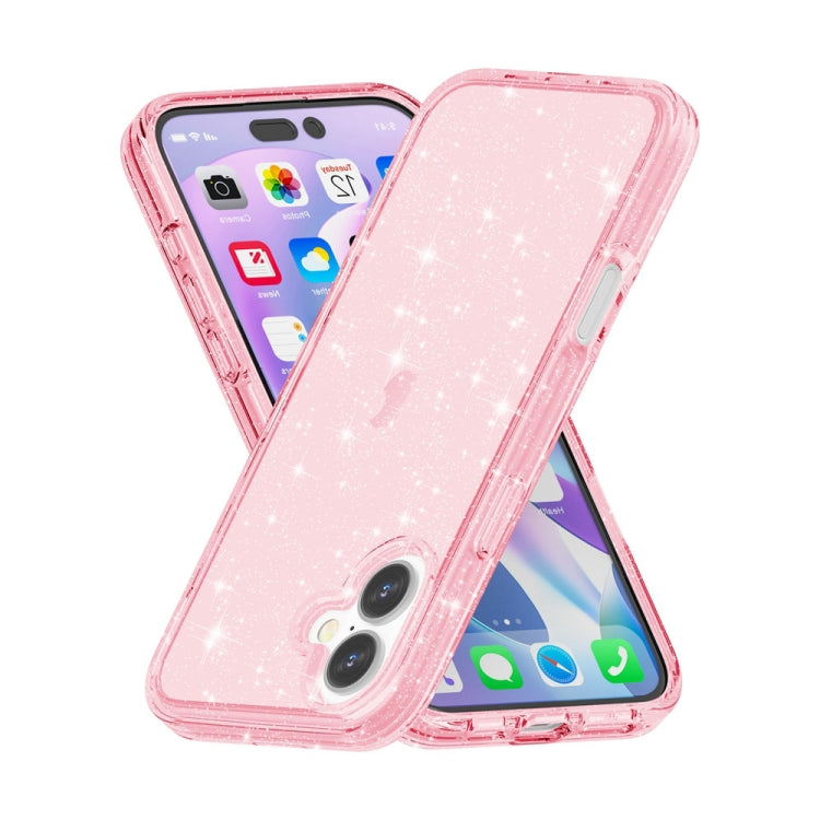 For iPhone 16 Shockproof Terminator Glitter Powder Phone Case(Pink) - iPhone 16 Cases by PMC TechLife | Online Shopping South Africa | PMC TechLife | Buy Now Pay Later Mobicred
