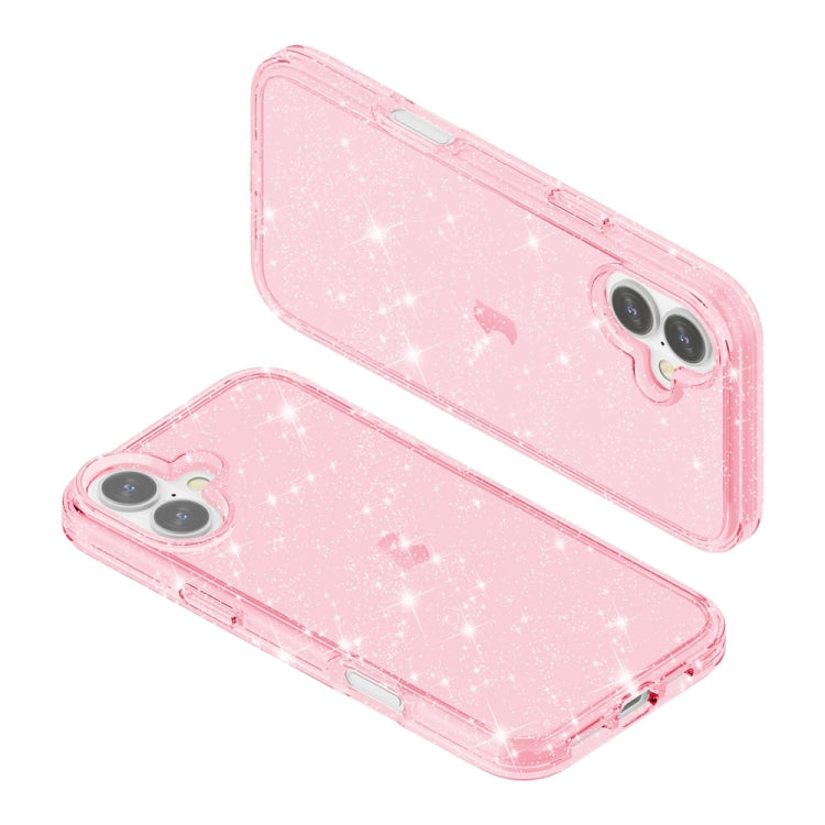 For iPhone 16 Shockproof Terminator Glitter Powder Phone Case(Pink) - iPhone 16 Cases by PMC TechLife | Online Shopping South Africa | PMC TechLife | Buy Now Pay Later Mobicred