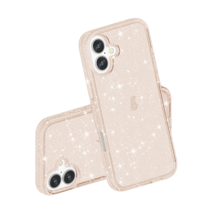 For iPhone 16 Shockproof Terminator Glitter Powder Phone Case(Gold) - iPhone 16 Cases by PMC TechLife | Online Shopping South Africa | PMC TechLife | Buy Now Pay Later Mobicred