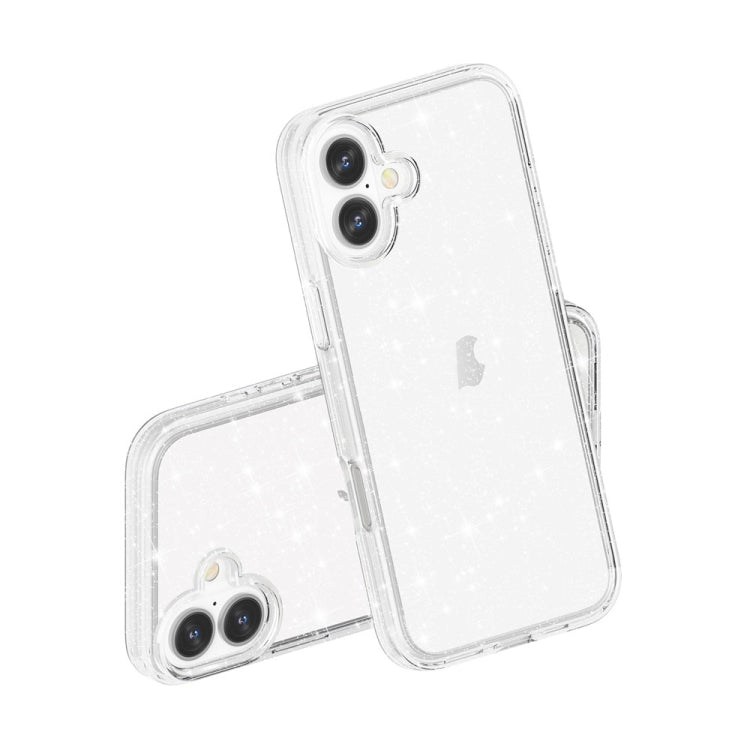 For iPhone 16 Shockproof Terminator Glitter Powder Phone Case(White) - iPhone 16 Cases by PMC Jewellery | Online Shopping South Africa | PMC Jewellery | Buy Now Pay Later Mobicred