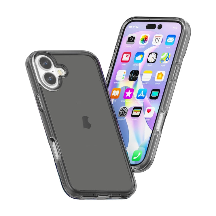 For iPhone 16 Plus Shockproof Terminator Transparent Phone Case(Grey) - iPhone 16 Plus Cases by PMC Jewellery | Online Shopping South Africa | PMC Jewellery | Buy Now Pay Later Mobicred