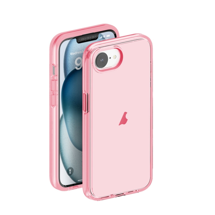 For iPhone 16e Shockproof Terminator Transparent Phone Case(Pink) - iPhone 16e Cases by PMC TechLife | Online Shopping South Africa | PMC TechLife | Buy Now Pay Later Mobicred