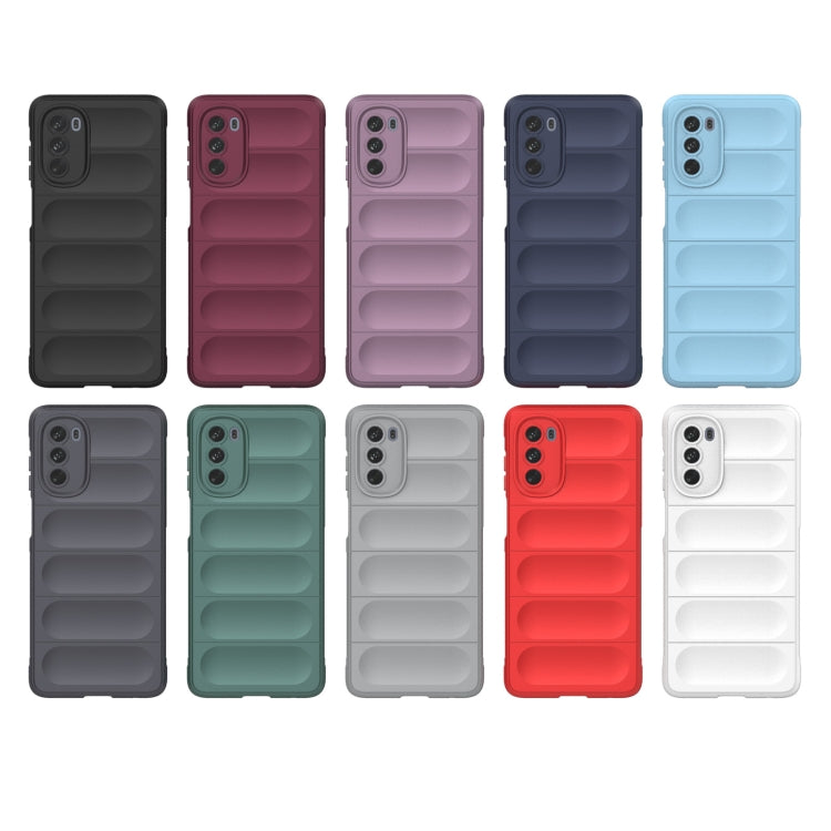 For Motorola Moto G62 5G Magic Shield TPU + Flannel Phone Case(Red) - Motorola Cases by PMC TechLife | Online Shopping South Africa | PMC TechLife | Buy Now Pay Later Mobicred