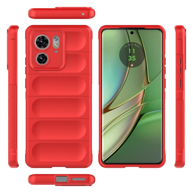 For Motorola Edge 40 5G Magic Shield TPU + Flannel Phone Case(Dark Green) - Motorola Cases by PMC TechLife | Online Shopping South Africa | PMC TechLife | Buy Now Pay Later Mobicred