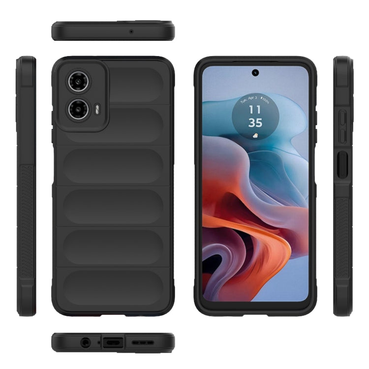 For Motorola Moto G34 5G Magic Shield TPU + Flannel Phone Case(Black) - Motorola Cases by PMC TechLife | Online Shopping South Africa | PMC TechLife | Buy Now Pay Later Mobicred