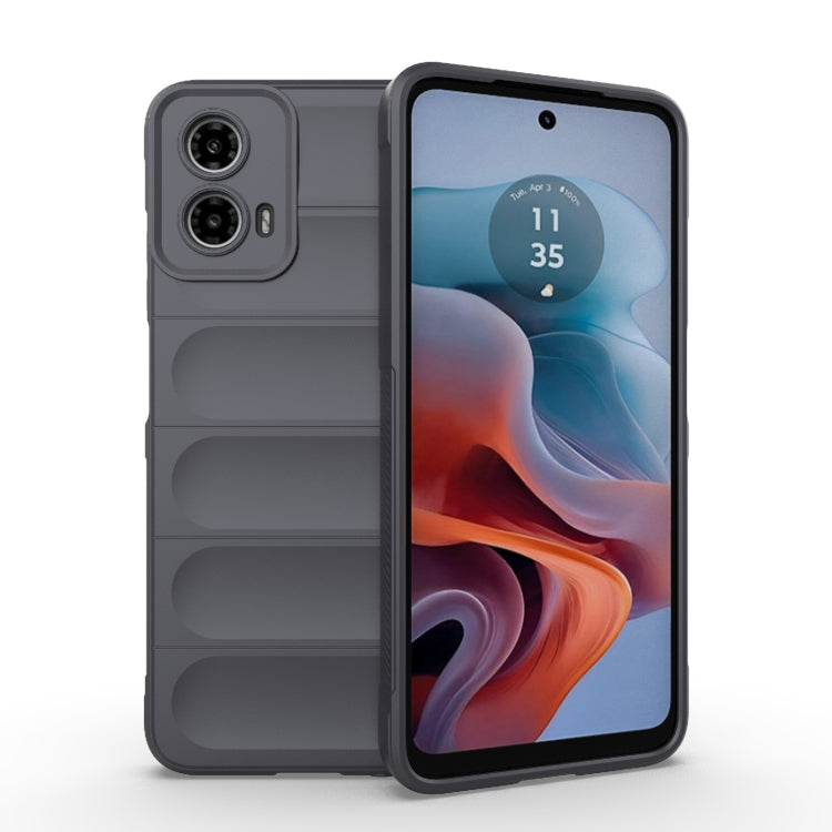 For Motorola Moto G34 5G Magic Shield TPU + Flannel Phone Case(Dark Grey) - Motorola Cases by PMC TechLife | Online Shopping South Africa | PMC TechLife | Buy Now Pay Later Mobicred