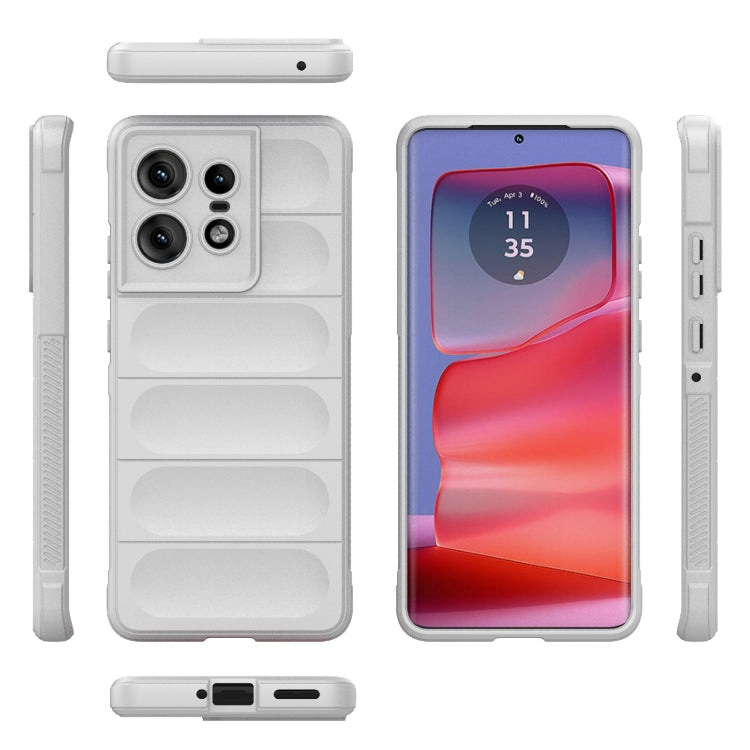 For Motorola Edge 50 Pro 5G Global Magic Shield TPU + Flannel Phone Case(White) - Motorola Cases by PMC TechLife | Online Shopping South Africa | PMC TechLife | Buy Now Pay Later Mobicred