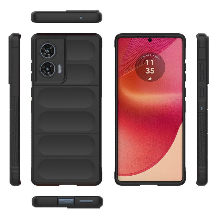 For Motorola Edge 50 Fusion 5G Global Magic Shield TPU + Flannel Phone Case(Black) - free shipping - PMC TechLife - Order now!