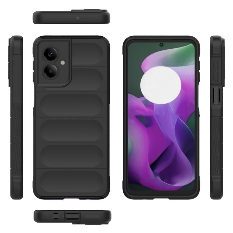 For Motorola Moto G55 5G Global Magic Shield TPU + Flannel Phone Case(Black) - free shipping - PMC TechLife - Order now!