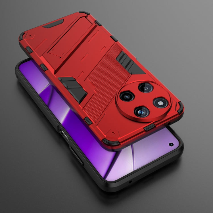 For Realme 11 4G Global Punk Armor 2 in 1 PC + TPU Phone Case with Holder(Red) - free shipping - PMC TechLife - Order now!
