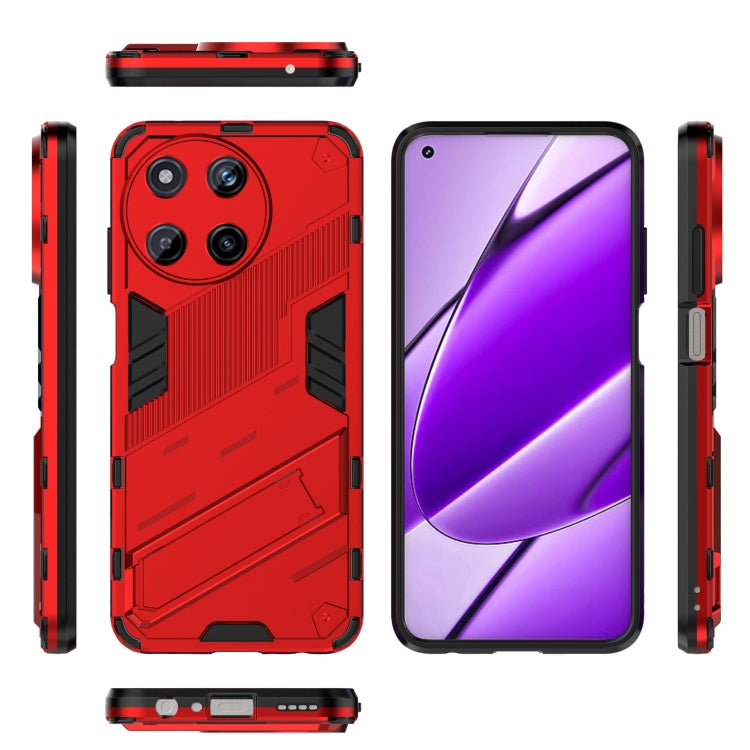 For Realme 11 4G Global Punk Armor 2 in 1 PC + TPU Phone Case with Holder(Red) - free shipping - PMC TechLife - Order now!