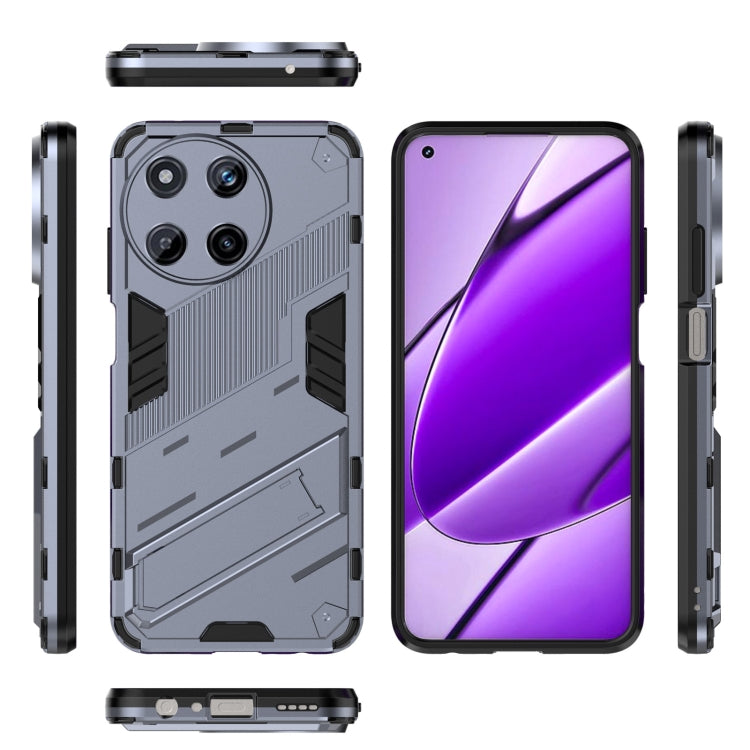For Realme 11 4G Global Punk Armor 2 in 1 PC + TPU Phone Case with Holder(Grey) - Realme Cases by PMC Jewellery | Online Shopping South Africa | PMC Jewellery | Buy Now Pay Later Mobicred