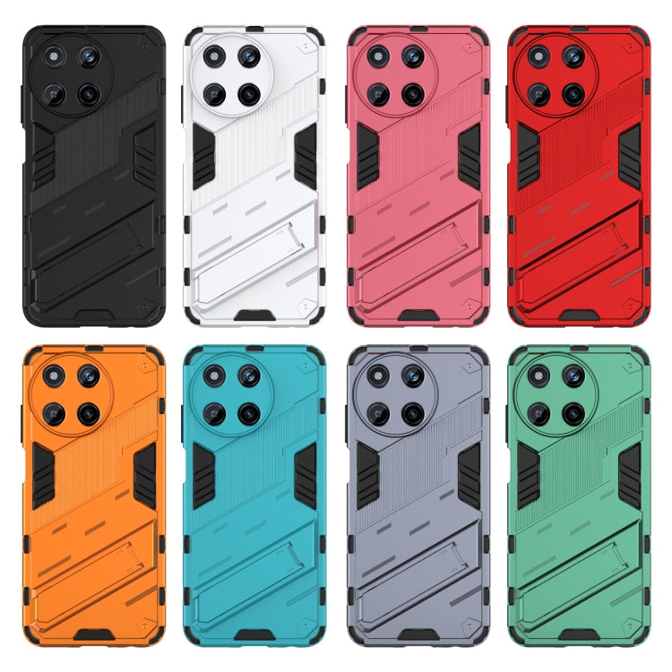 For Realme 11 4G Global Punk Armor 2 in 1 PC + TPU Phone Case with Holder(Grey) - Realme Cases by PMC TechLife | Online Shopping South Africa | PMC TechLife | Buy Now Pay Later Mobicred